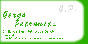 gergo petrovits business card